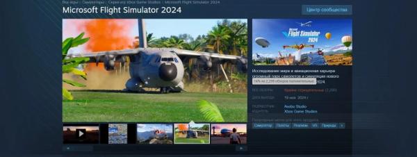 Microsoft Flight Simulator 2024 получила «крайне отрицательный» приём в Steam